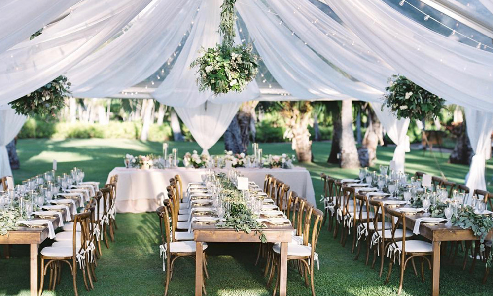 Tent set shop up for weddings